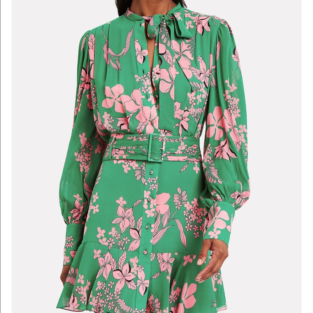 Alexis belted floral dress